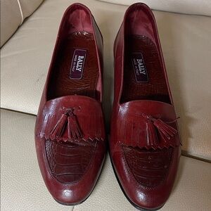 Bally burgundy Leather Tassel Loafers 1982